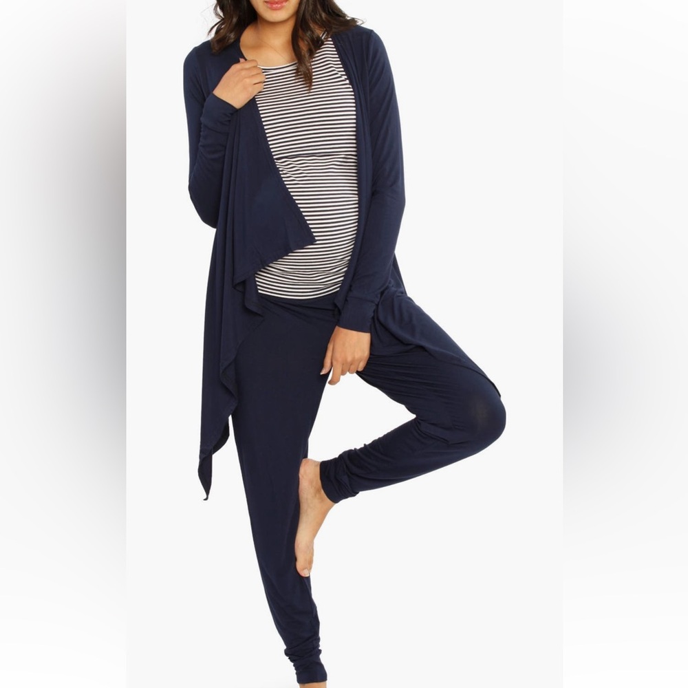 Angel Maternity Navy Maternity/Nursing Lounge Set